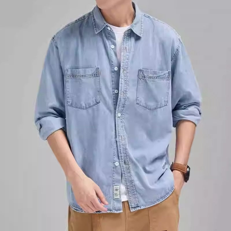 Herren Denim-Jacke Mit Brusttaschen Modern - BerlinGlamour
