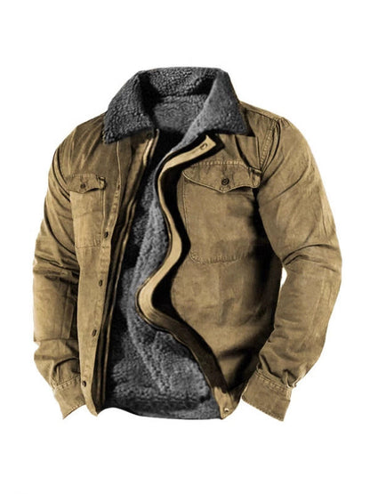 Herren Winterjacke Warm Isoliert Knopfverschluss