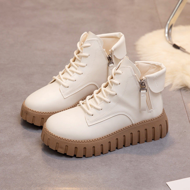 Damen Stiefeletten High-Top Reißverschluss Rutschfest