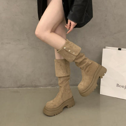 Damen Overknee Stiefel Elegante Schnürung Hochwertig