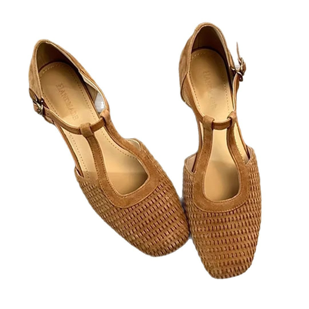 Damen Ballerinas Bequem Flechtmuster Schuhe