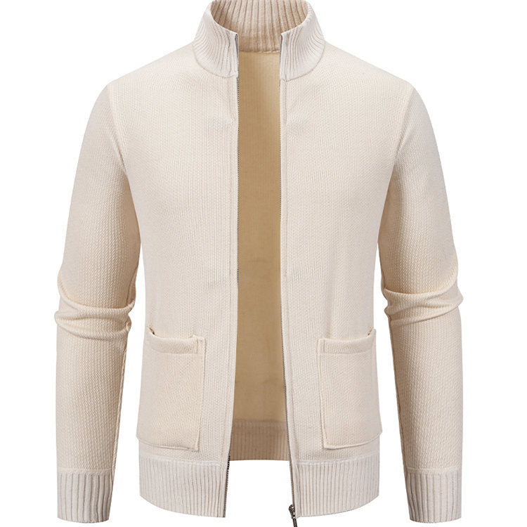 Herren Strickjacke Reißverschluss Taschen Modern
