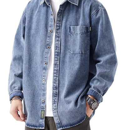 Herren Denim-Jacke Lässig Mit Tasche Modern