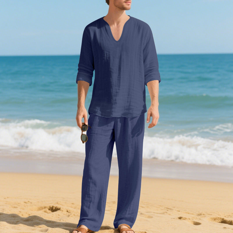 Herren Strand-Outfit atmungsaktiv Baumwolle Sommer