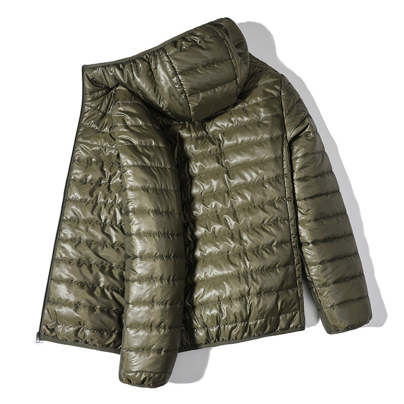 Herren Steppjacke Leicht Wasserabweisend Kapuze Outdoor