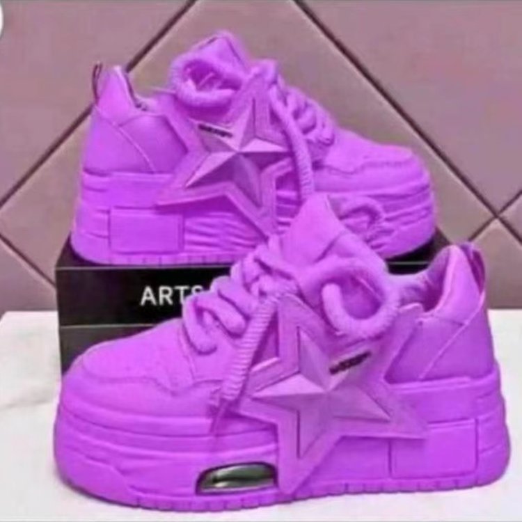 Damen Sneaker Sternen Design Bequem Mode