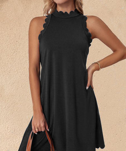 Damenkleid Ärmellos Fließend Mit V-Ausschnitt Sommerkleid