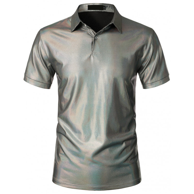 Herren Polohemd Glänzend Hochwertig Modern