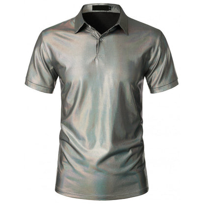 Herren Polohemd Glänzend Hochwertig Modern