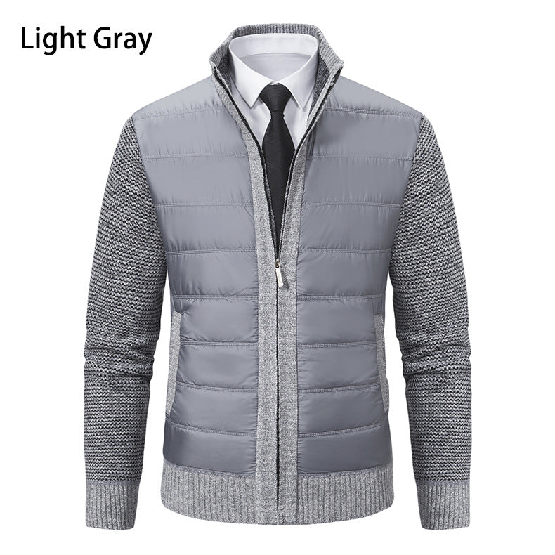Herren Übergangsjacke Gefüttert Warm Hochkragen Modern