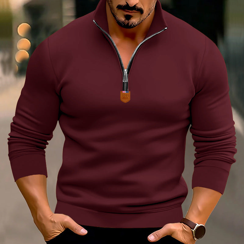 Herren Pullover Slim Fit mit Reißverschluss Modern