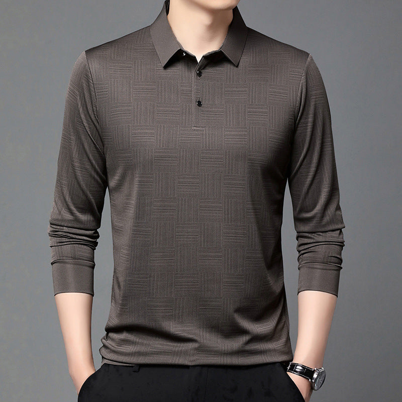 Herren Poloshirt atmungsaktiv mit geometrischem Muster Modern
