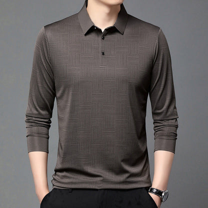 Herren Poloshirt atmungsaktiv mit geometrischem Muster Modern