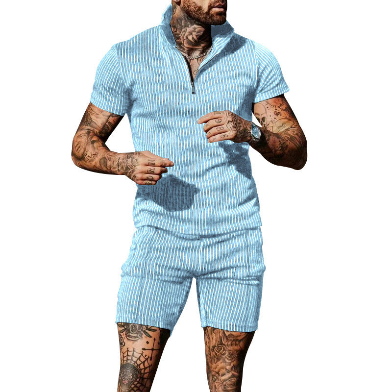 Herren Overall Kurzarm Reißverschluss Modern Style
