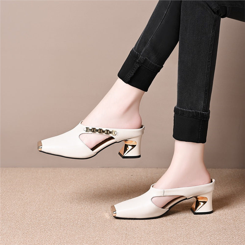Damen Sling Pumps Hochhackig Glänzend Schwarz