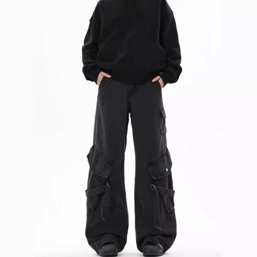 Damen Cargo-Hose Bequem Weite Passform Mit Seitentaschen