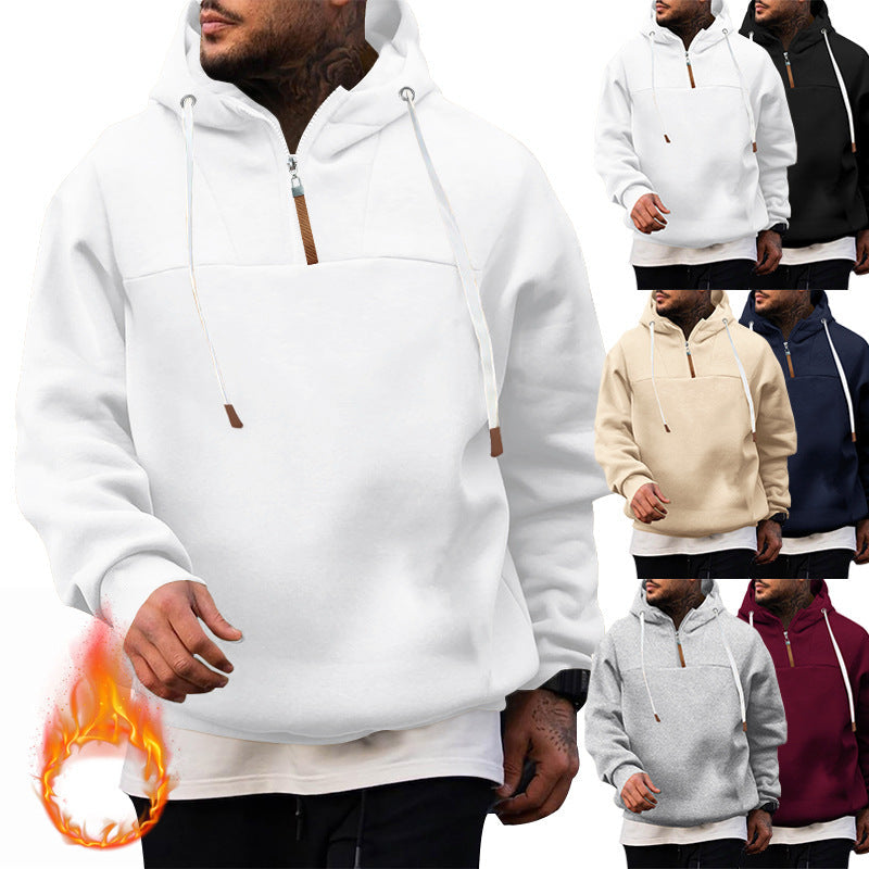 Herren Hoodie Sportlich Kurz Reißverschluss Modern - BerlinGlamour