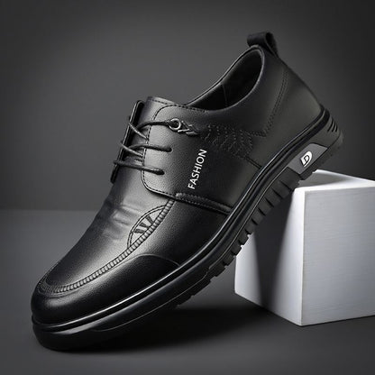 Herren Schnürschuhe Leder Elegant Rutschfest Schwarz - BerlinGlamour