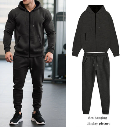 Herren Sportanzug Kapuzenjacke Elastisch Mit Taschen