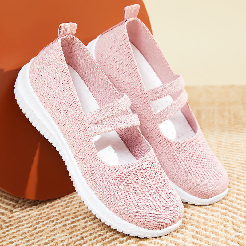 Damen Sneaker Bequem Slip-On mit Klettverschluss