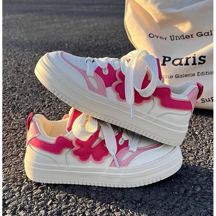 Damen Sneaker Bequem Blüten Design Trendy