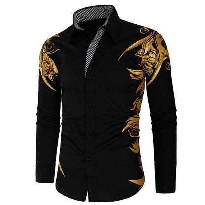 Herren Hemd Elegant Floralmuster Stilvolle Bluse - BerlinGlamour