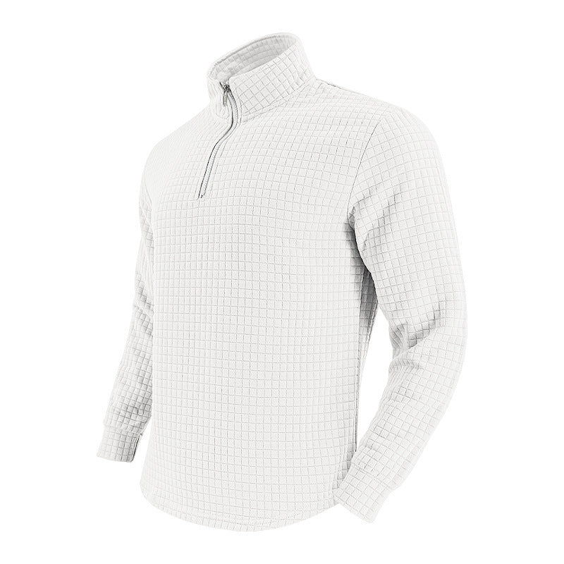Herren Pullover Strukturiert Halbzipper Modern