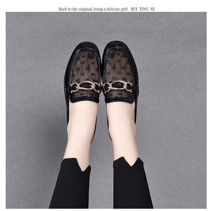 Damen Mules Elegante Transparent mit Goldene Akzente
