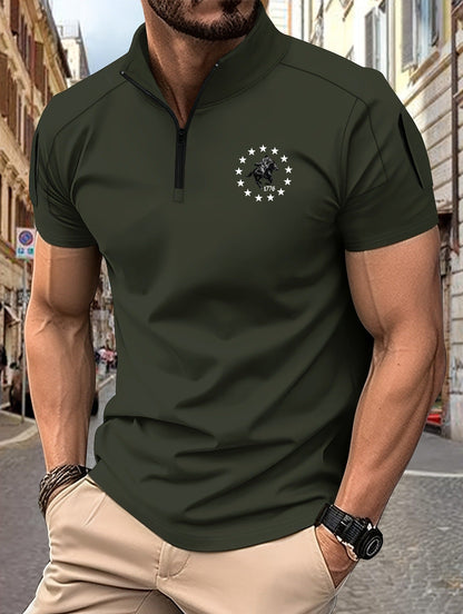 Herren Funktionsshirt Kurzarm mit Reißverschluss Modern
