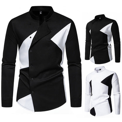 Herren Hemd Moderne Asymmetrisch Knopfdesign Elegant