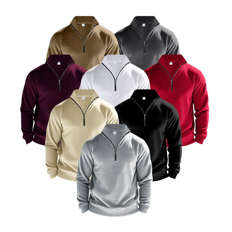 Herren Fleecepullover Leicht Stehkragen Reißverschluss