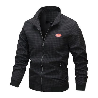 Herren Übergangsjacke Modern mit Karomuster und Taschen - BerlinGlamour