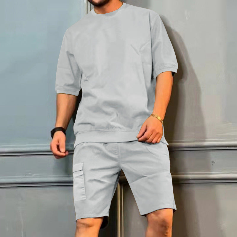 Herren Kurzarm-Shirt-Set Beuteltaschen Freizeit