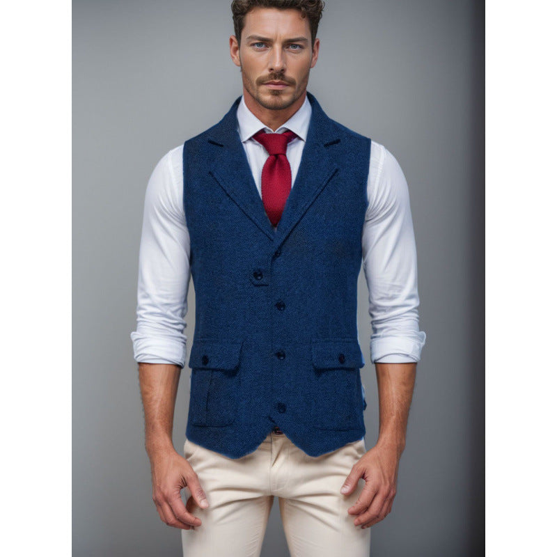 Herren Wollweste Stilvoll Elegante Winterweste