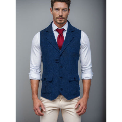 Herren Wollweste Stilvoll Elegante Winterweste