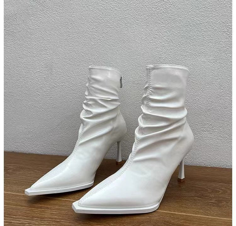 Damen Stiefeletten Elegante Spitze Lässig Schlüpfer