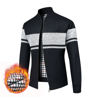 Herren Strickjacke Modern Stehkragen Warm