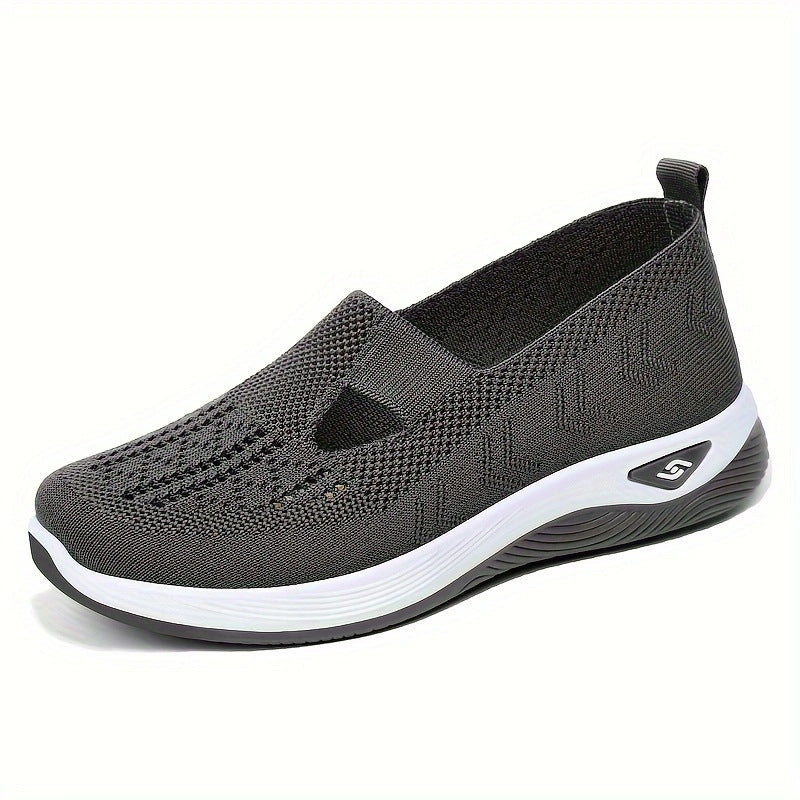 Damen Slip-On Schuhe Bequem Atmungsaktiv Strick