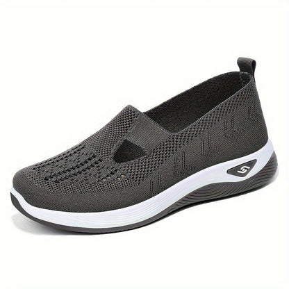 Damen Slip-On Schuhe Bequem Atmungsaktiv Strick
