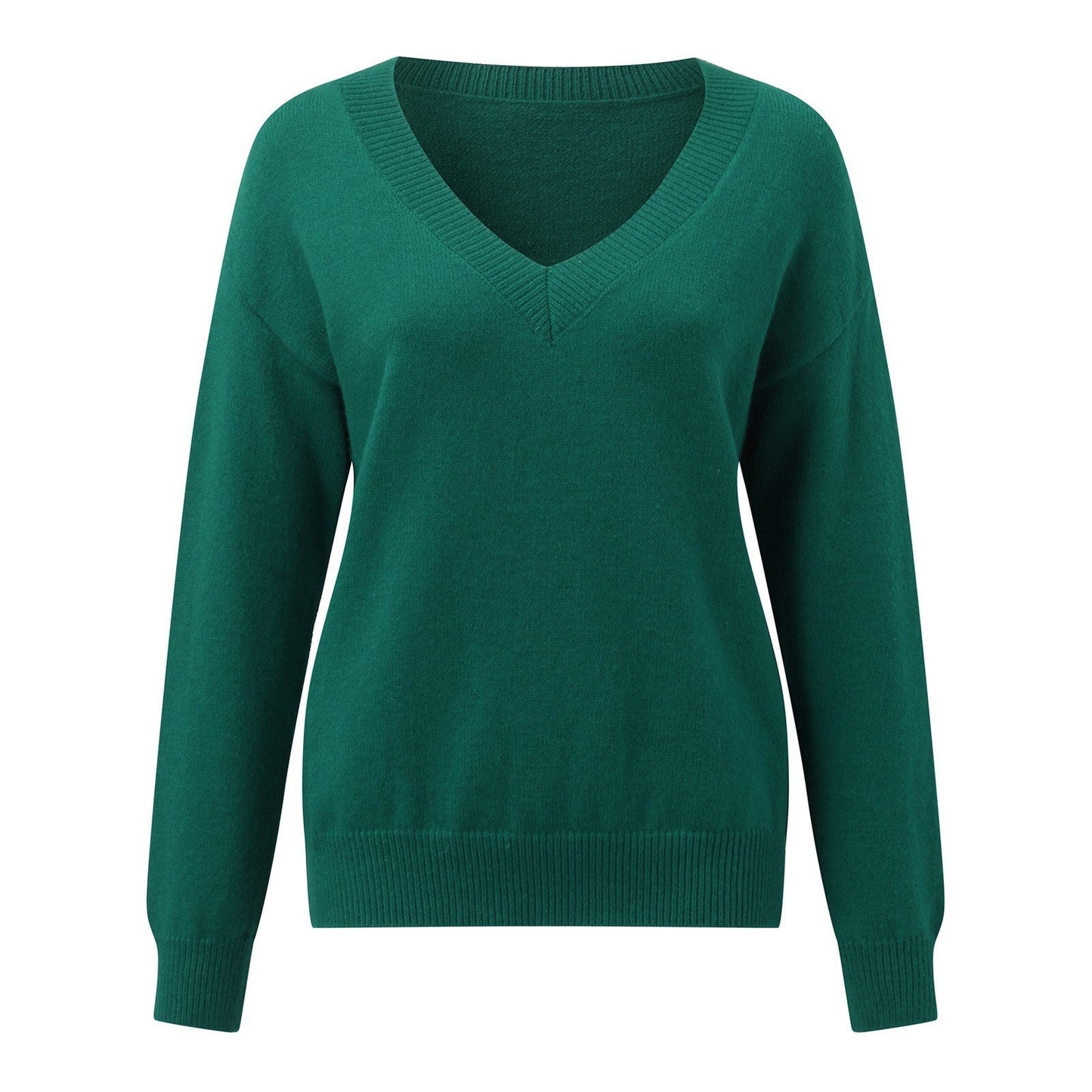 Damen Strickpullover V-Ausschnitt Weich Wollig Elegante Qualität