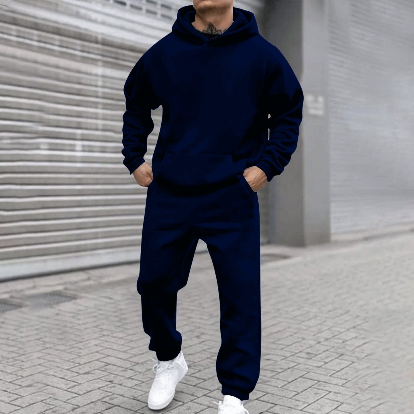 Bequemer Herren Freizeitanzug Oversized mit Kängurutasche