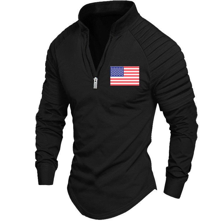 Herren Sportoberteil Reißverschluss Schulterdesign Modern - BerlinGlamour