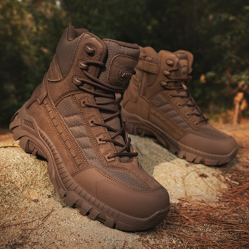 Herren Wanderschuhe Hoch Knöchelschutz Rutschfest Outdoor