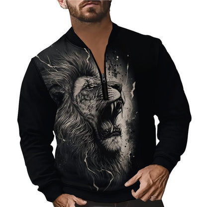 Herren Sweatshirt Reißverschluss Modern Sportlich