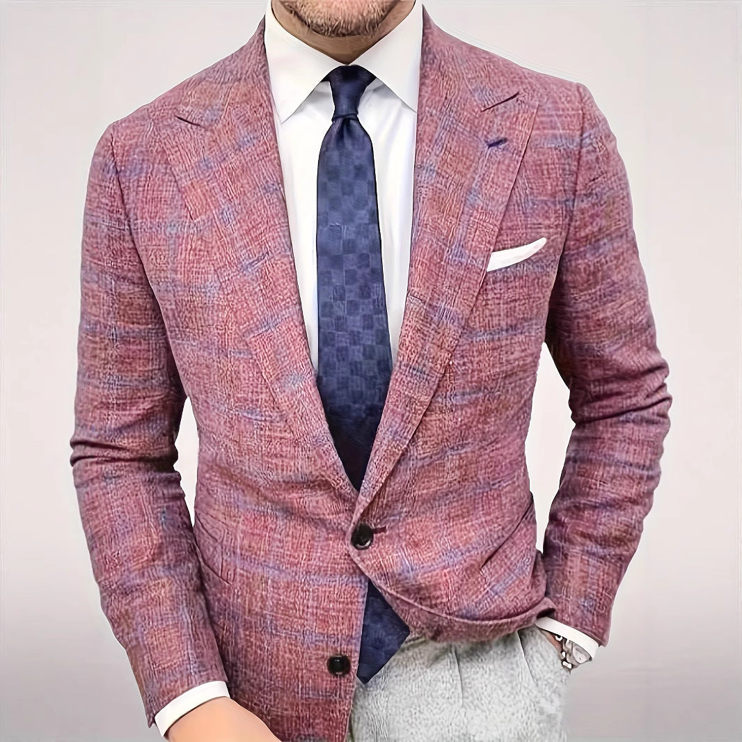 Herren Blazer Kariert Elegant Hochwertig