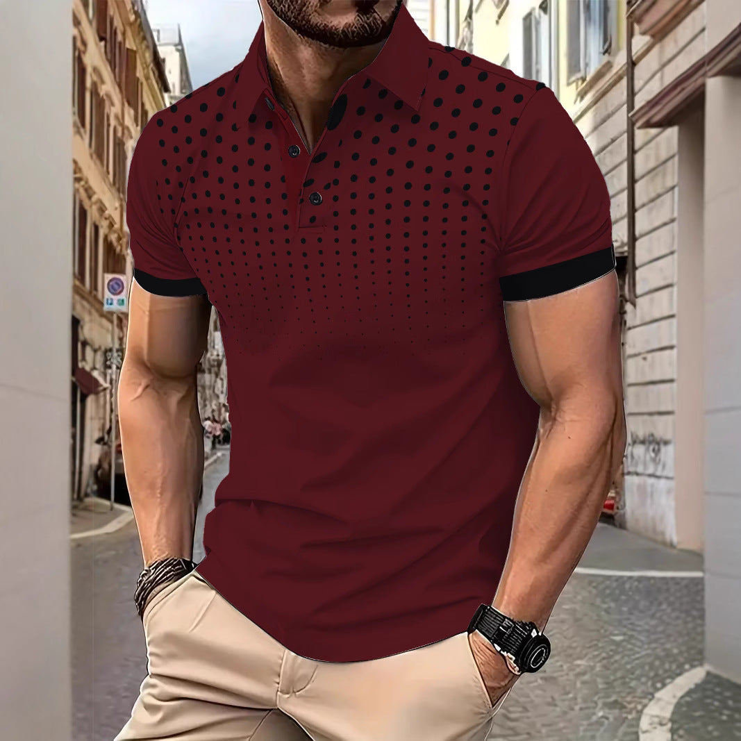 Herren Poloshirt Modern mit Punktmuster und Slim-Fit