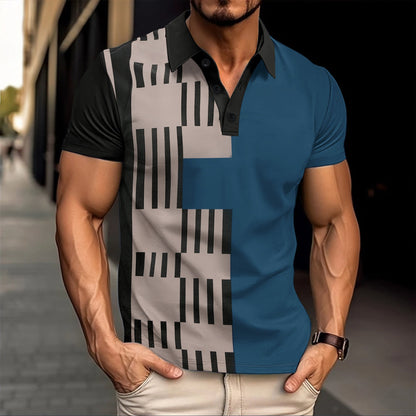 Herren Polohemd Geometrisches Design Modern Sportlich
