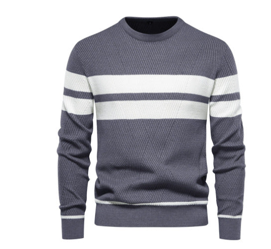 Herren Strickpullover Modern Streifen Design Klassisch