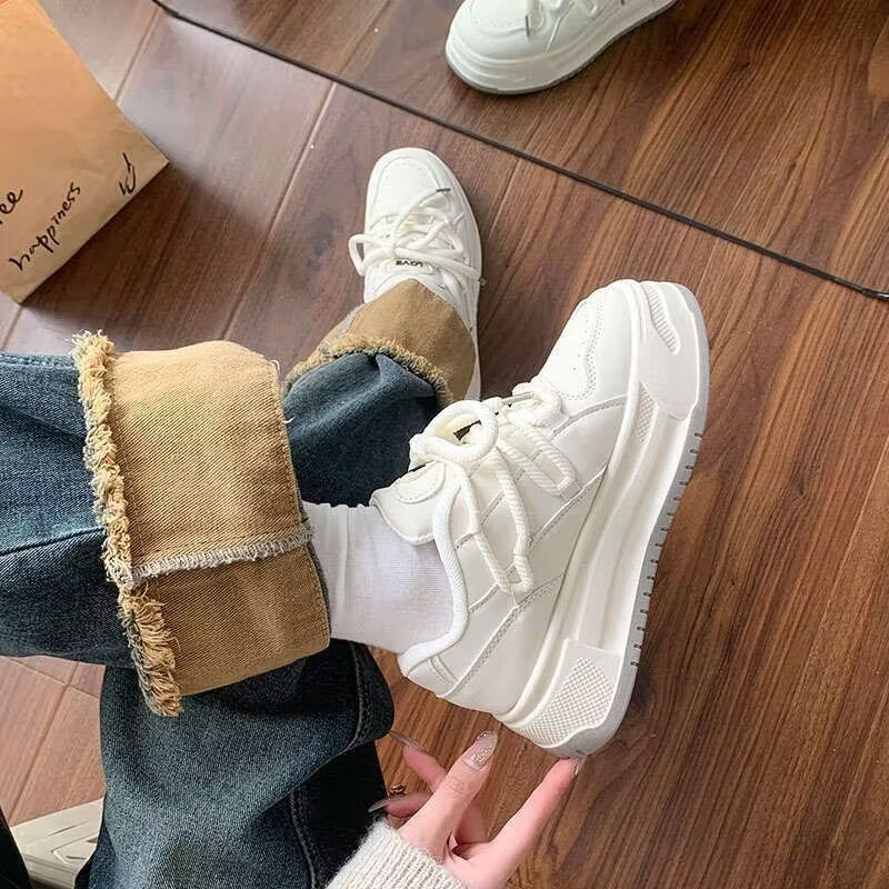 Damen Sneaker Chunky Bequem Dämpfende Sohle Modern