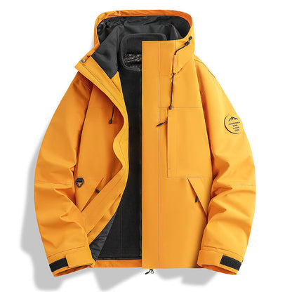 Herren Outdoorjacke Wasserdicht Verstellbares Kapuzen Design